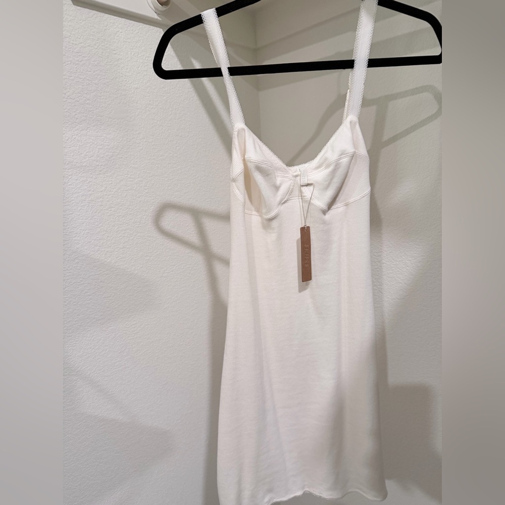SKIMS - 
COTTON RIB PICOT CAMI MINI DRESS